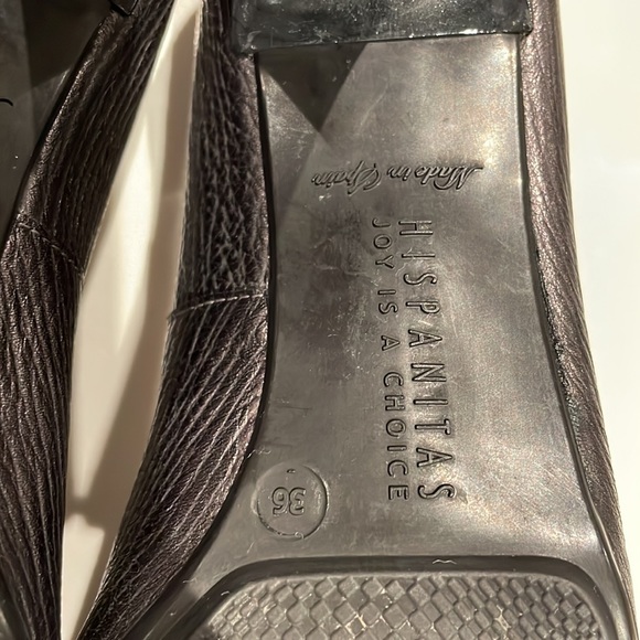 (2/$70) Hispanitas joy is a choice metallic bronze leather heels bow detail 36 - Picture 8 of 9